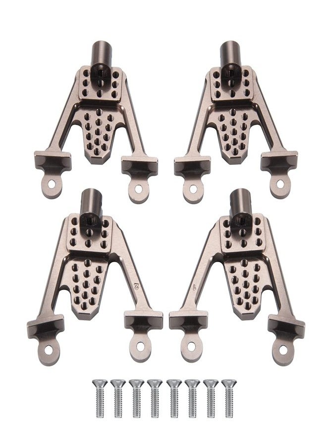 WEFEINO 4PCS Aluminum Front & Rear Shock Tower Hoops Bracket Mount Upgrade Parts for Axial SCX10 1/10 Scale Crawlers Truck Car (Titanium) - Image 1